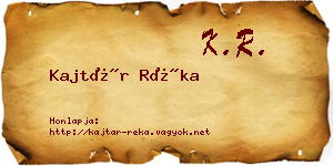 Kajtár Réka névjegykártya